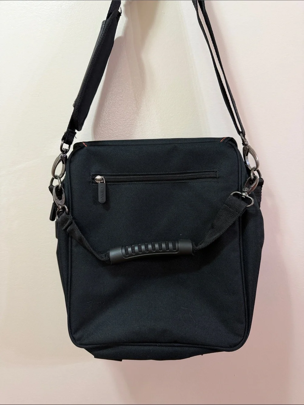 Chivas. Black Canvas Men's Crossbody Messenger Bag. NWOT. 12”X12”